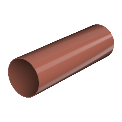 ТН ПВХ 125/82 мм, водосточная труба пластиковая (1,5 м), красный, шт. - 1